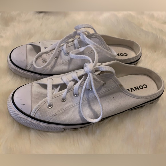 CONVERSE All Star White Canvas Sneakers Backless SHOES Slip-on Womens 7 - Picture 1 of 7